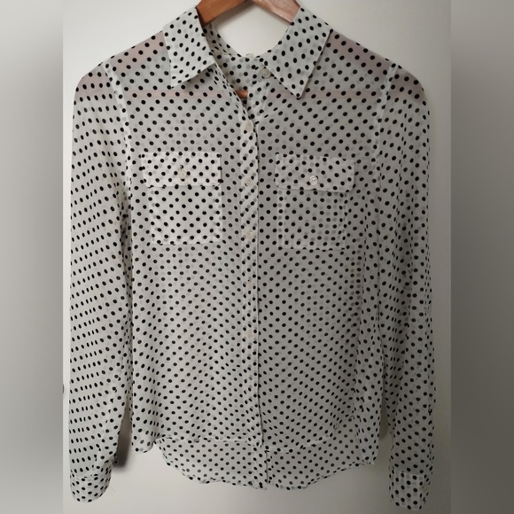 Polka Dot Button Down Blouse - Picture 8 of 11